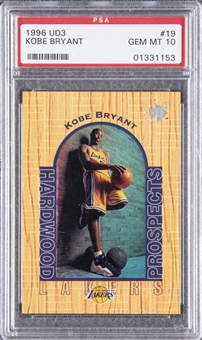 1996 UD3 #19 Kobe Bryant Rookie Card - PSA GEM MT 10 